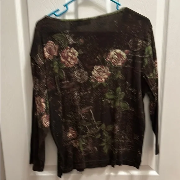 Dark Floral Women's Top - Picture 8 of 8